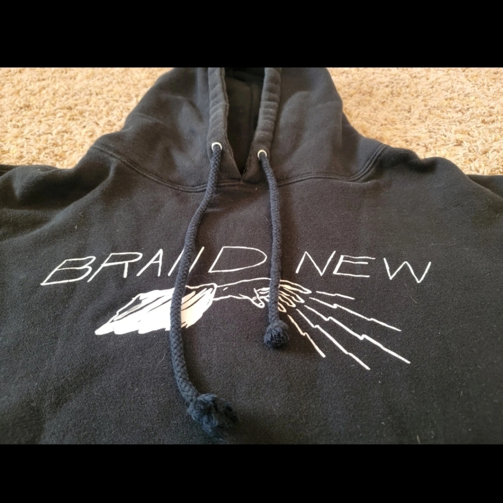 Vtg Brand New Black Hand Of Doom Hooded Emo Band Sweatshirt! Jesse Lacey! Medium - Picture 2 of 8